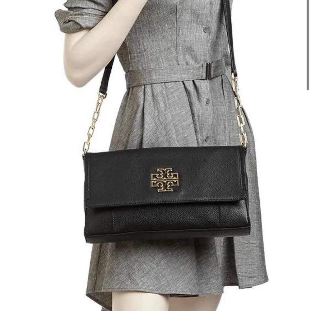 Used Black & Gold Tory Burch Crossbody Bag